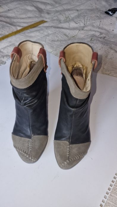 Ghete piele  cu toc 8.5 cm Terra Plan