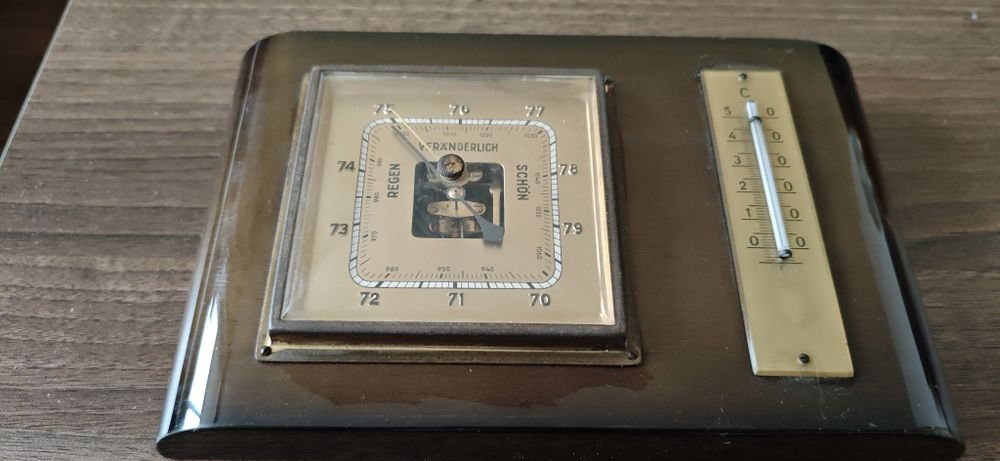 Стар Немски Термометър Барометър