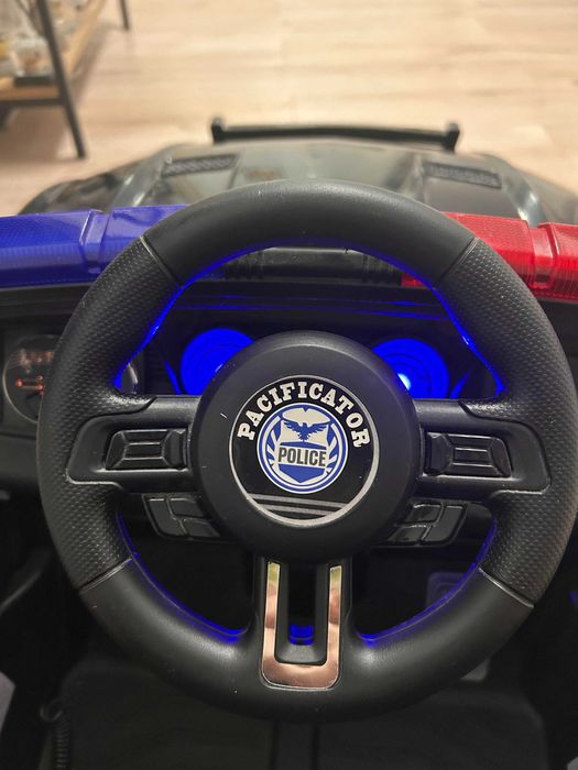 Masinuta electrica de Politie pentru copii, Telecomanda, Statie, USB,