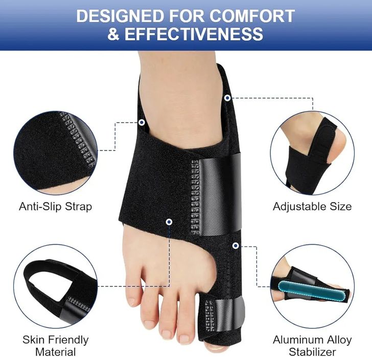 К-кт 2бр шина за корекция на изпъкнало кокалче Hallux Valgus