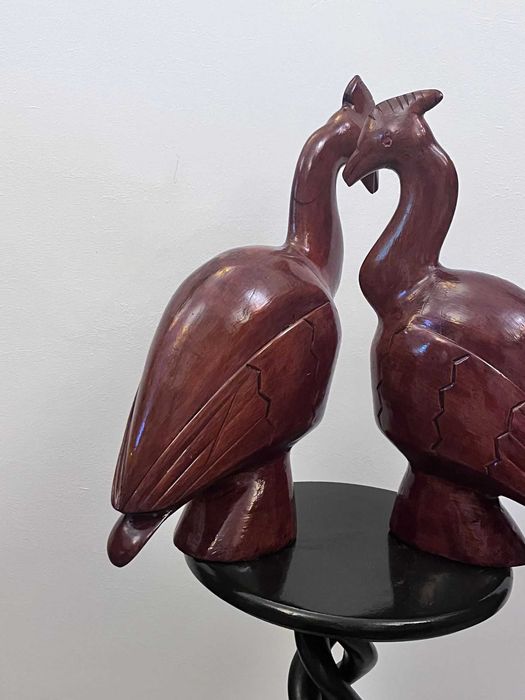 Doua statuete sculpturi mari grele vechi bibelou bibelouri figurine