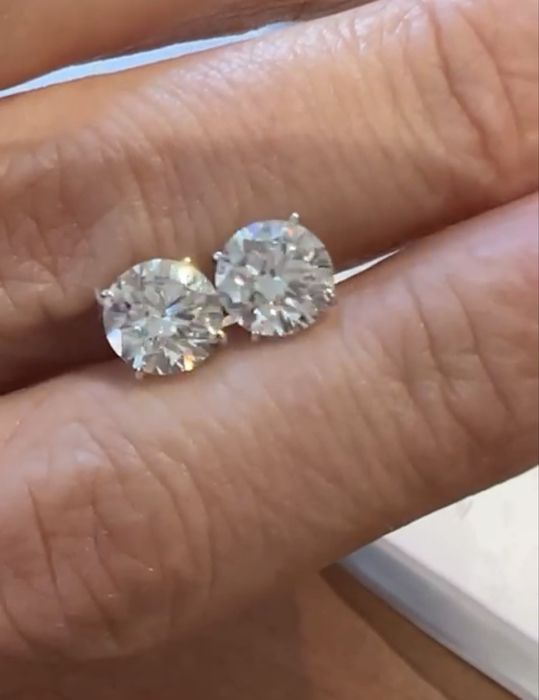 Cercei aur alb 18k cu diamante LGD