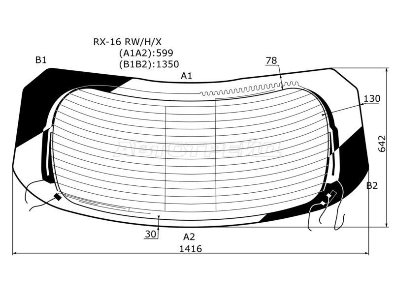 Стекло заднее Lexus Rx 200t
