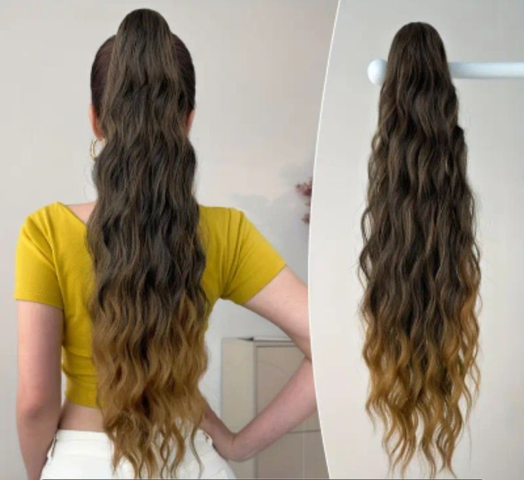 Шиньон на заколке хвост