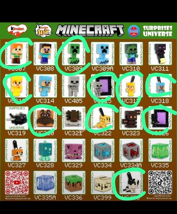 Продам, или обмен Minecraft Kinder Joy Майнкрафт киндер джой