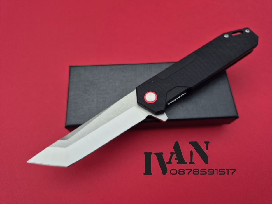 Сгъваем полуавтоматичен нож-стомана D2,дръжка G10-танто острие