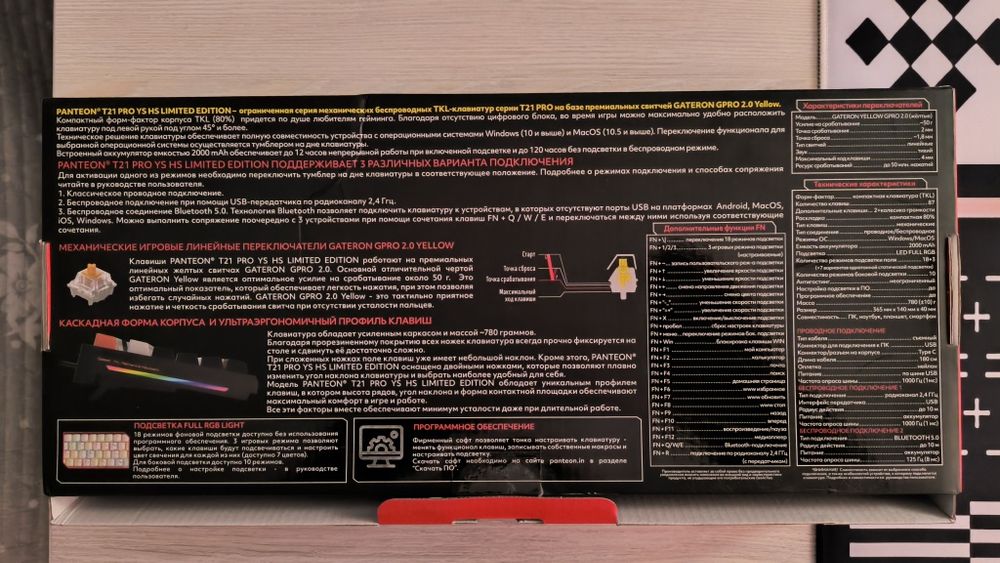 Клавиатура PANTEON T21 PRO YS HS Limited edition Black-Ivory-Grey(65)
