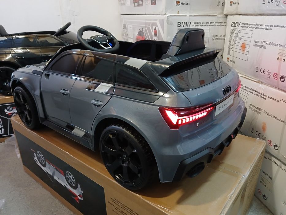 Ново!Промоция!Акумулаторен джип AUDI RS6 Avant GT с меки гуми,кожена седалка 12волта