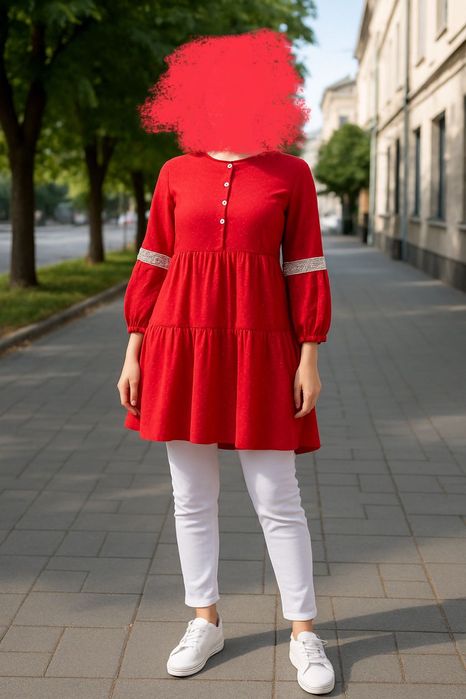 Dvoyka shim oq jinsi. Tunika qizil tumasi yechiladi