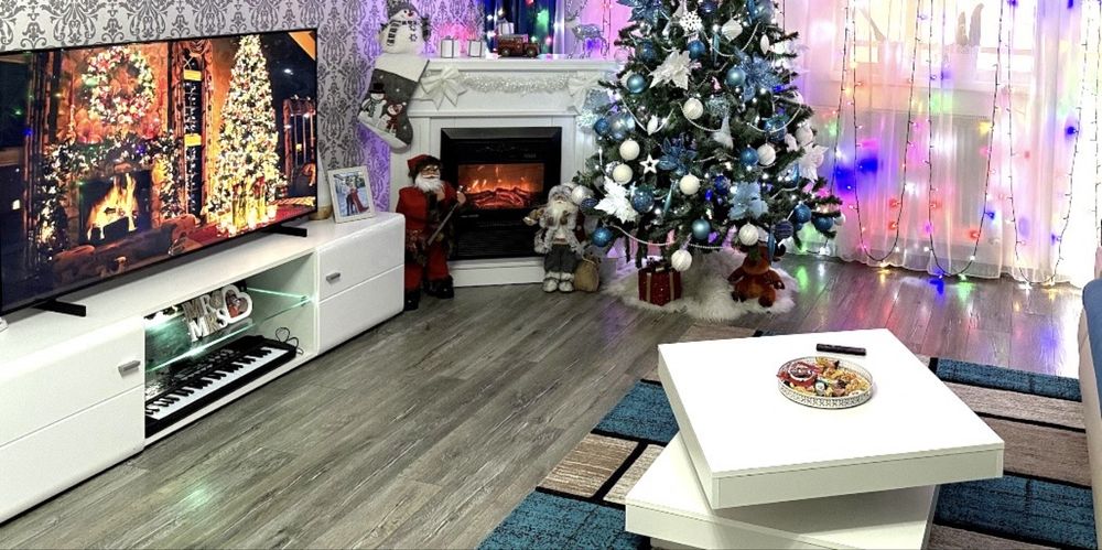 Set living masa rotativa si comoda cu led