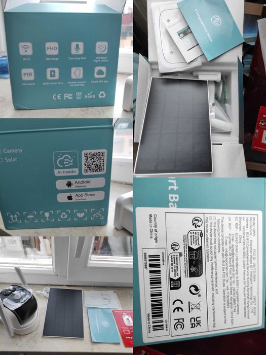 2K FHD WiFi соларна камера може + 128GB карта памет