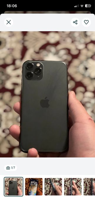 Iphone 11 pro 256gb obmen bugun ogam odamga 1700 ga beraman