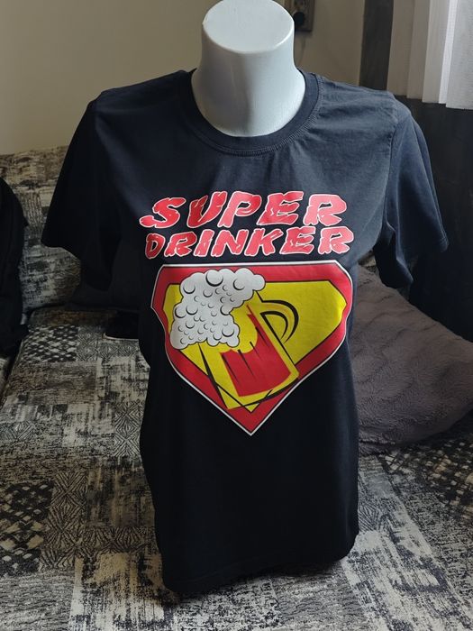 Тениска с щампа - Super Drinker