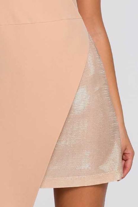 Rochie mini asimetrica - bej - marimea M