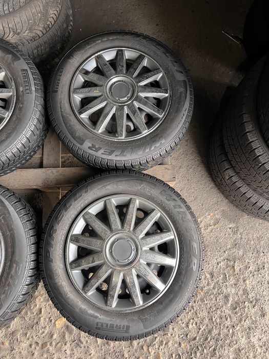 4 jante opel zafira/astra 5x110+anvel iarna 195/65/15 ,pirelli ,6-7 mm