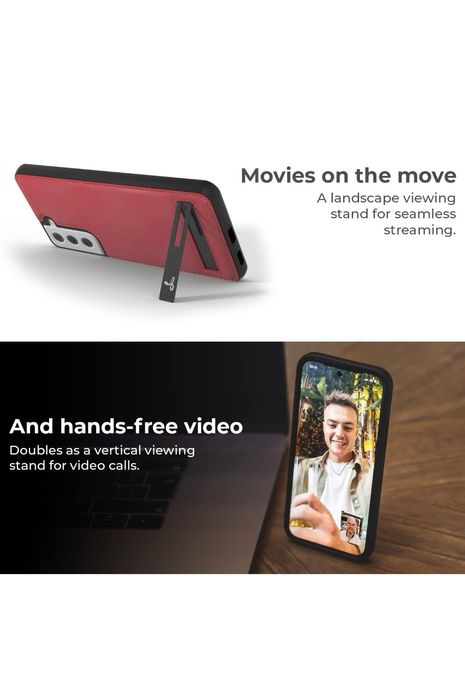 Husa premium Samsung Galaxy S21 FE, piele maturata, Hand made, rosu,