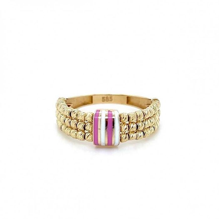 Златен дамски пръстен 3,23гр. размер:56 14кр. проба:585 модел:23147-6