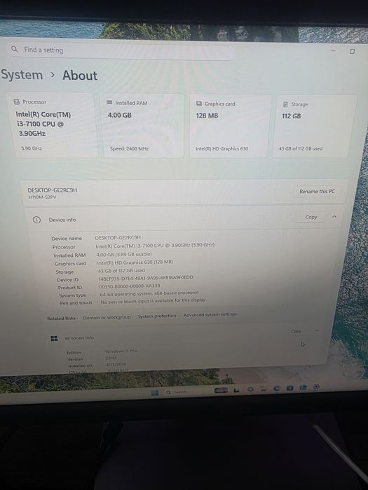 Sistem desktop PC+monitor+boxe