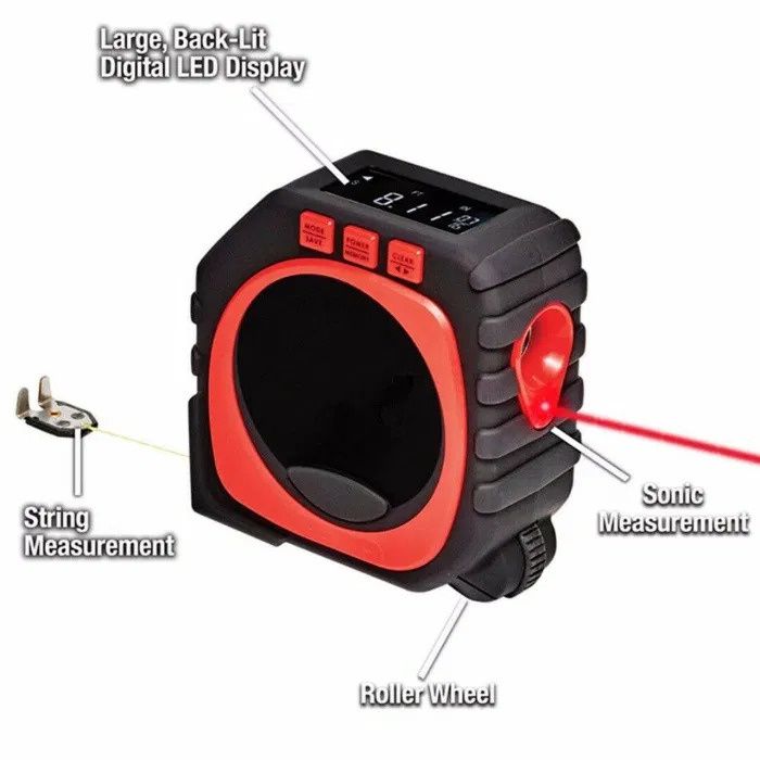 Ruleta Profesionala cu Laser si Display, 3 in 1. cu laser si ultrasune