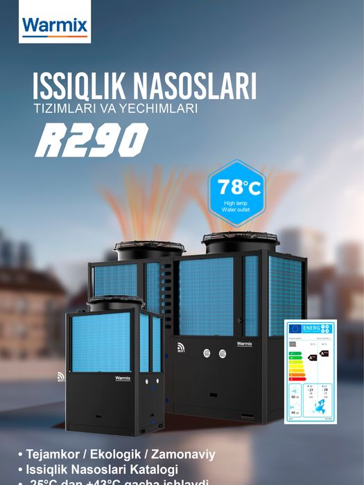 Teplovoy nasos, heat pump, тепловой насос 24kw, eng samarador yechim