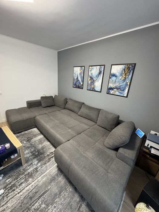 Colțar Mobexpert MONZA 6 locuri, extensibil, gri, 360 cm