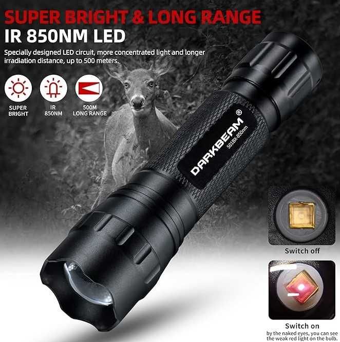 Lanterna vedere nocturna infrarosu DARKBEAM 850nm