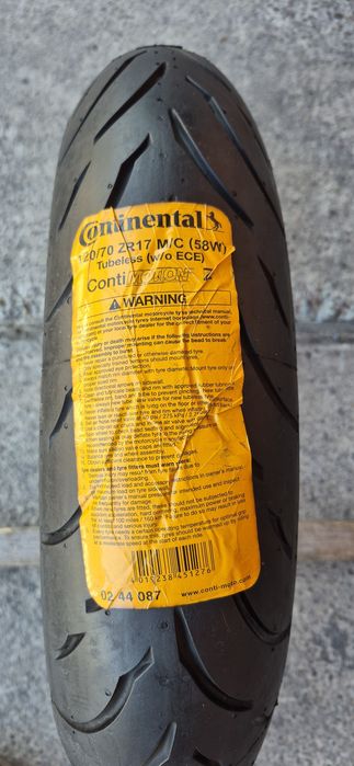 O anvelopa moto fata noua Continental 120/70ZR17M/C,dot 2020.