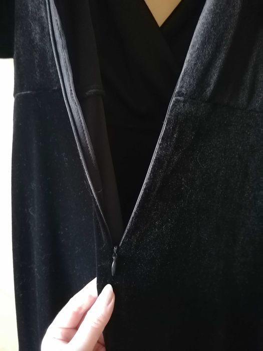 Rochie lunga catifea neagra M de evenimente