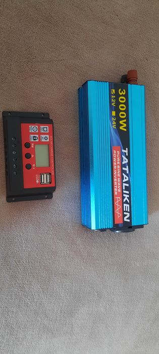 Controler solar 100 A   12/24 v si invertor sinus pur 3000 w de la 12v la 220v