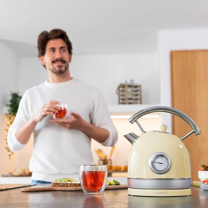 Електрическа кана CECOTEC ThermoSense 420 Vintage light YELLOW, чайник