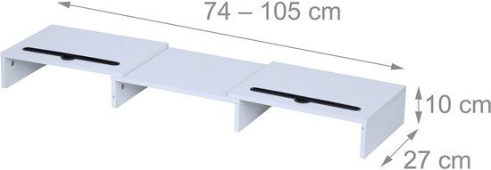 Стойка за монитор за 1 или 2 екрана - регулируема - 74-105 см - бяла