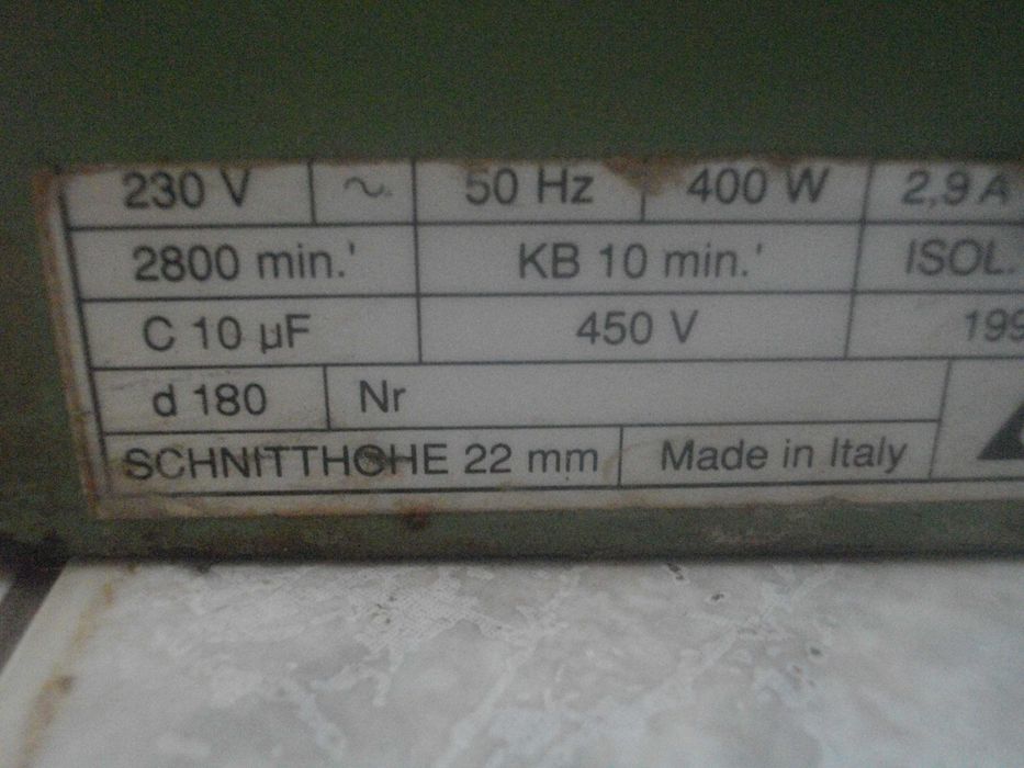 Made in ITALY 2,9A-400W-ф180mm/KB-10min/ Ел.Машина Рязане Плочи Плочки