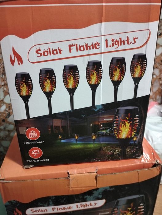 6 Lampi solare efect flacăra