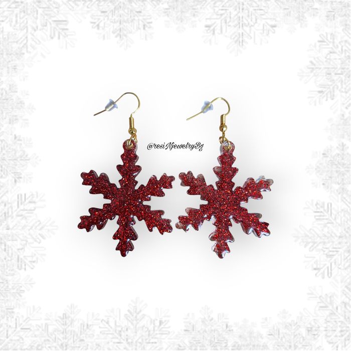 Коледни обеци от епоксидна смола