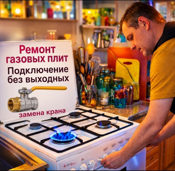 Газовик газовщик Ремонт установка газовых плит подключение Не дорого !
