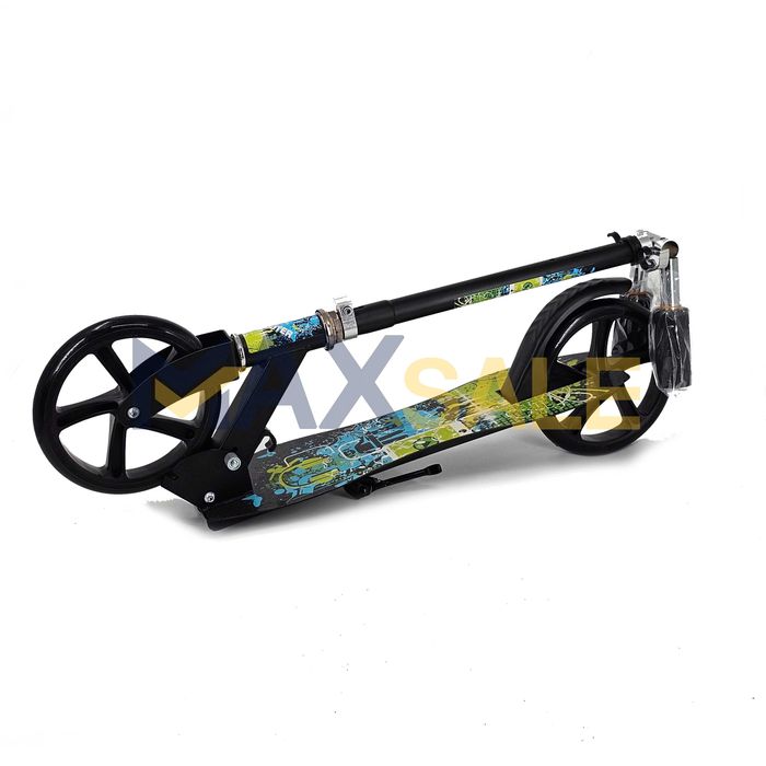 Детска тротинетка сгъваема черна многоцветна скутер scooter алуминиева