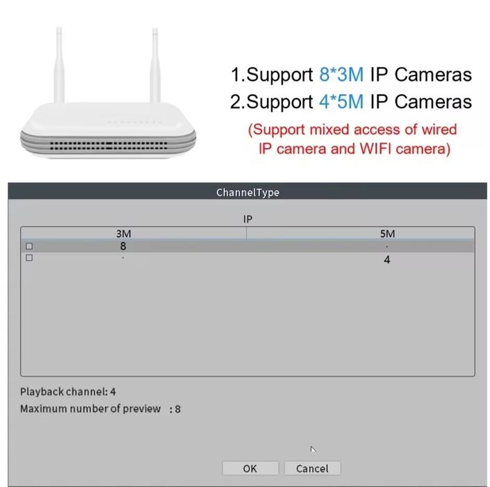 WiFi NVR за 8 безжични камери