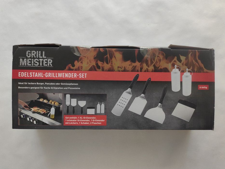 Spatule din otel inoxidabil pentru grătar Grill Meister