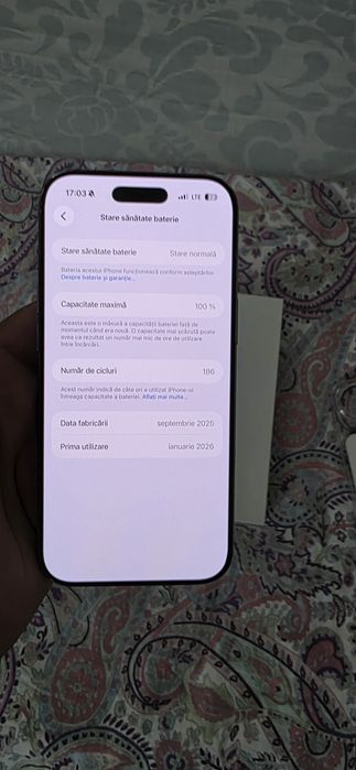 Vând iphone 17 air 256gb Baterie 100%