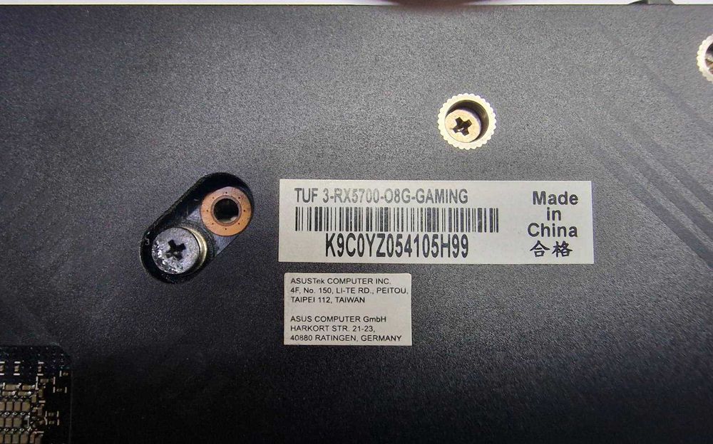 AMDRadeon RX5700XT AsusTUF Gaming 8GbDDR6 Гаранция 3 месеца