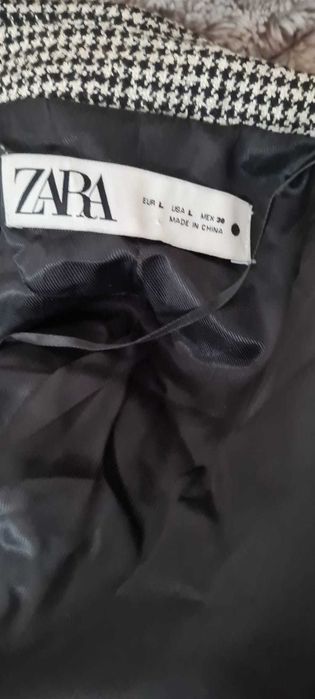 Sacou ZARA Double-Breasted – Nou – Imprimeu Houndstooth