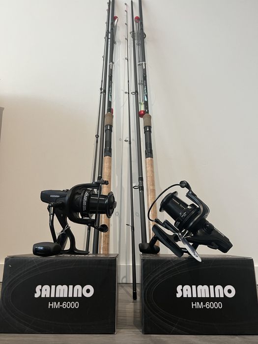 Set Feeder 2 lansete SAIMINO TFD-07 3.6 m + 2 Mulinete SAIMINO HM 6000
