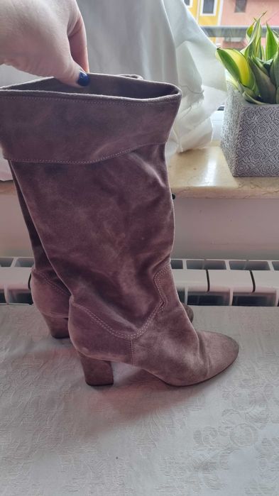 Cizme dama Casadei,suede bej ,ms.40