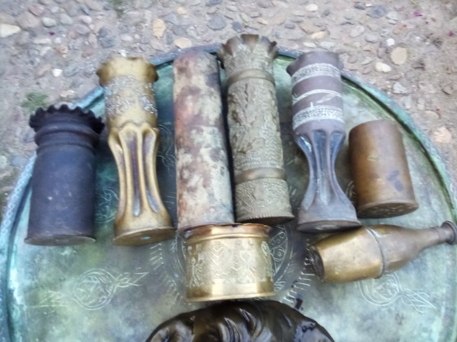 Vaza, scrumiera cap leu si tava artizanal alama evreic pt colecție