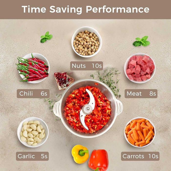 YASHE Мини кухненски робот, месомелачка, 500W, 1.8L, 2ск.