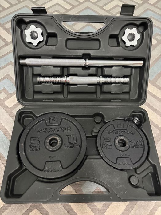 Set greutăți Domyos 30 kg – Halteră + Discuri – Decathlon