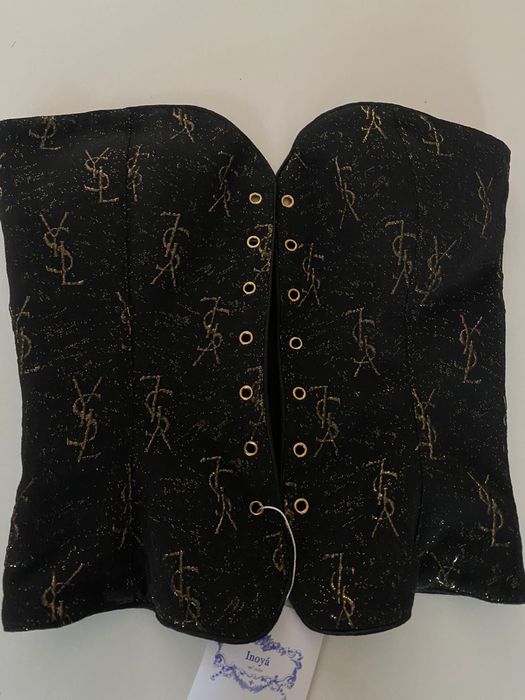 Корсет с принтом ysl