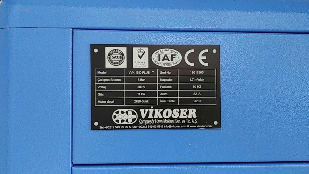 Компрессор винтовой 11kwt VIKOSER Турция