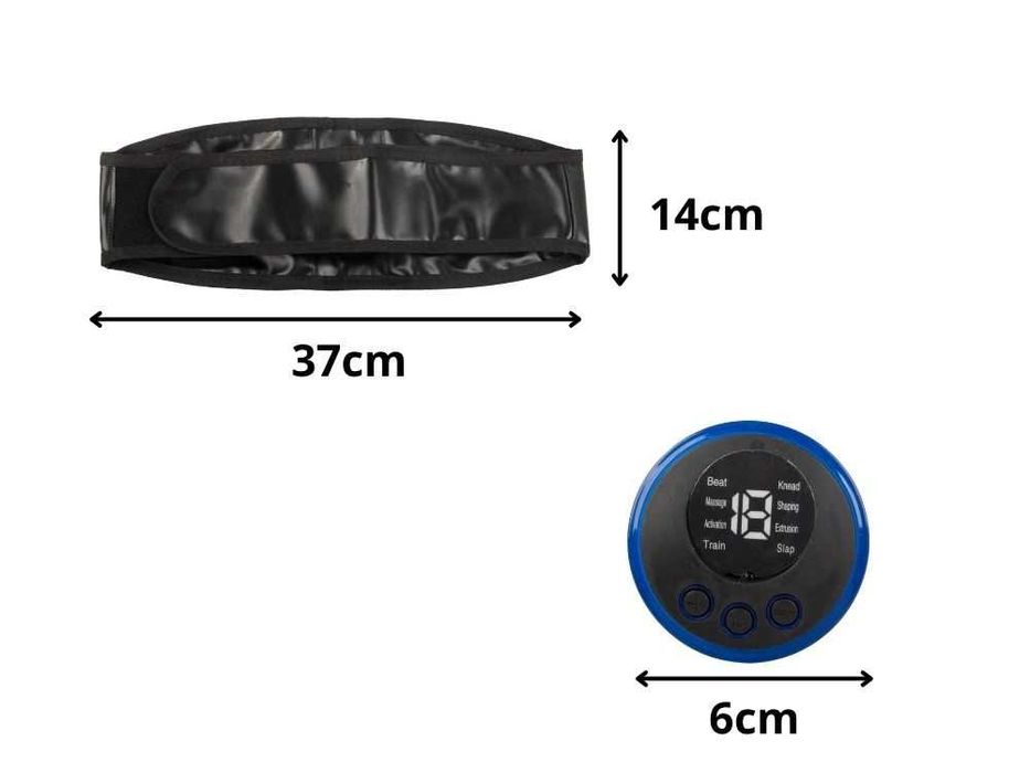 Centura electrostimulare abdomen 8 programe 19 nivele slabire USB