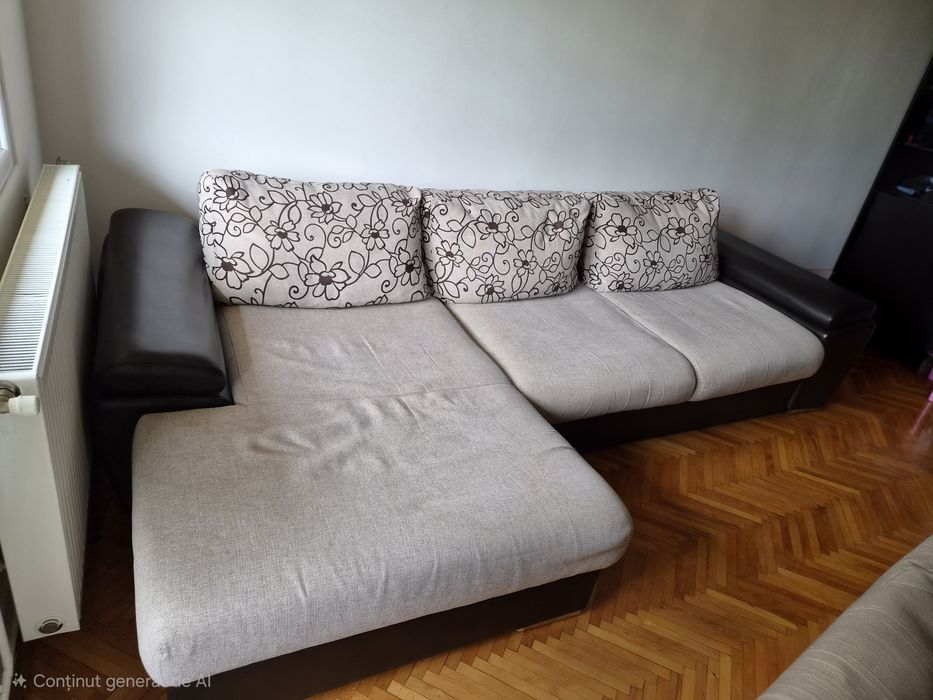 Canapea coltar extensibil cu spatiu depozitare
